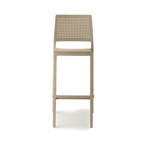 Stackable Bar <b>Stool</b> in Technopolymer with Backrest and Footrest, <b>Seat</b> Height 75 cm, for Outdoor Terrace Bar Cafe Made in Italy - Product Image 2