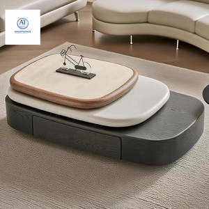 Modern Multi-Level Designer Metal <b>Coffee</b> <b>Table</b> Set Durable MDF Wood Style <b>Rotating</b> Living Room Furniture for Home Use - Product Image 3