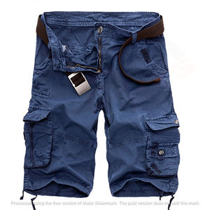 Pantalones cortos de alta calidad para hombre, pantalones Cargo, pantalones cortos con bolsillo lateral sólido, pantalones cortos transpirables de cintura elástica para hombre a la venta - Product Image 4