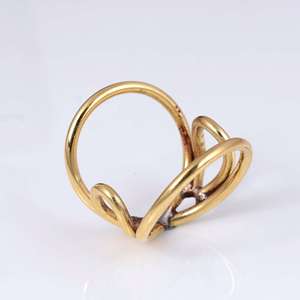 Latest Design Minimalist Geometric <b>Ring</b> Dainty Brass <b>Ring</b> Women 18k Gold Plated Wire Band <b>Statement</b> Cage Jewelry Wholesale/OEM - Product Image 4