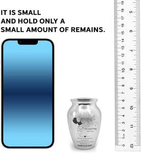 Personalized Baby <b>Mini</b> Urn Stainless Steel Decorative Keepsake Urn Engraved Memorial Urn for Loss of Child Custom Size Silver - Product Image 2