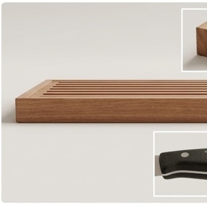 Tabla de cortar pan de madera hecha a mano, rectangular, multifuncional, con bandeja para migas extraíble, mango de madera, empaque individual. - Product Image 6