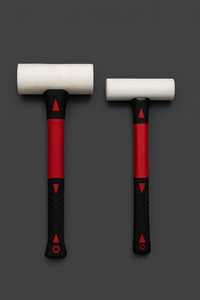 Maillet en caoutchouc à double tête blanc, marteau de démolition, manche en fibre de verre, outil industriel pour l'installation de revêtements de sol souples - Product Image 6