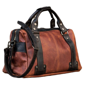 Gran capacidad de cuero genuino de lujo Duffle Gym Sports Bag accesorios de viaje vacaciones FIN DE SEMANA equipaje cierre de cremallera Boxer - Product Image 1