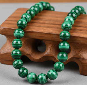 High Quality 18-Inch Silver 925 Gold Plated Women's Hand Knotted Beaded <b>Bracelet</b> Natural Malachite Stone <b>Beads</b> Freshwater Trendy - Product Image 2