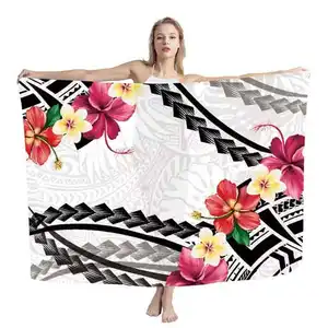 Neue modische Bade bekleidung mit Blumenmuster Sarong Bali Sarong Pareo Samoan Long Laval ava Ethnische Kleidung Tupenu Tonga für Frauen