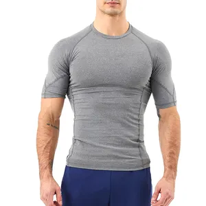 Fabricação Personalizado Vestuário Em branco compressão Tshirts Muscle Fitness Homens Active Wear compressão camisas