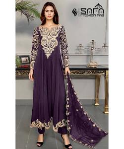 Elegante caftán marroquí para mujer en tela de satén con cuentas con bordado abierto clásico como vestido de noche modesto para ropa de fiesta - Product Image 4