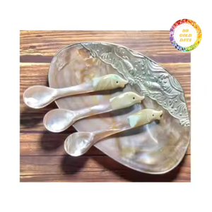 Premium Mother of Pearl Spoon with Unique Fish-Shaped Handle for Aesthetic Table Settings Natural MOP Conch Shell Spoon - Product Image 3