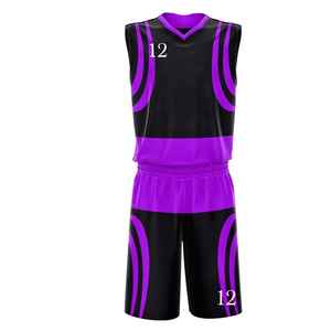 Ensemble d'uniformes de basket-ball d'équipe personnalisés pour adultes évacuation de l'humidité 100% polyester tissu imperméable impression numérique logo personnalisé - Product Image 2