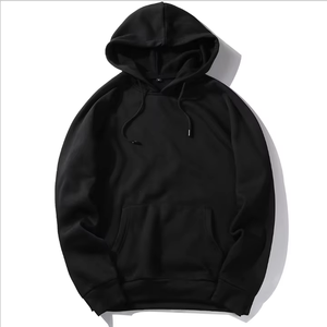 Sudadera con capucha negra orgánica personalizada, Jersey unisex a prueba de viento, liso con logotipo personalizado, alta calidad, OEM y ODM - Product Image 3
