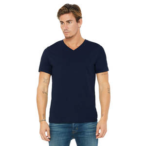 Camiseta de LICRA de algodón de marca de verano para hombre, camiseta de manga corta de Color sólido liso con cuello de pico, camiseta informal - Product Image 4