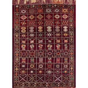 Alfombra de Lana Anudada a Mano Nuray, Diseño Geométrico Abstracto Rojo Naranja, Rectangular, para el Hogar, Entrada o Pasillo, 9x12 - Product Image 1