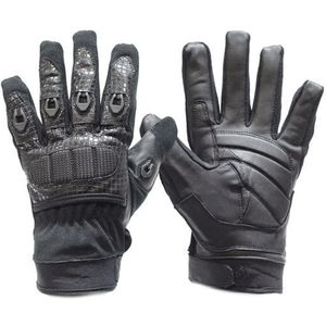 Guantes de cuero de dedo completo en blanco y negro para hombre, temporada de invierno personalizada para montar en moto, motocicleta, ropa de carreras de automóviles - Product Image 1