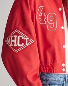 Mono Riders Factory Custom <b>Men</b> Wool Blend Varsity <b>Jacket</b> <b>White</b> Polyester Sleeve Letter Embroidery Chenille Streetwear Letterman - Product Image 3