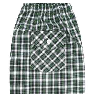 Green Check Cross Pocket Woven <b>Pajama</b> Regular Fit Lounge Pants Soft CVC Fabric, Drawstring Waist & Side Pockets Sleepwear - Product Image 5