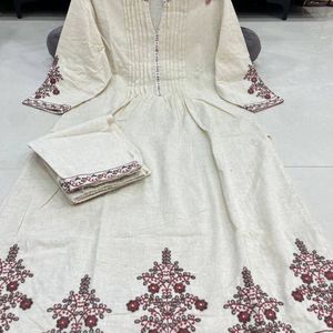 ROYAL EXPORT PRÉSENTANT PAR KURTA ENSEMBLE PUR COTON DU SUD AVEC BRODERIE - Product Image 5