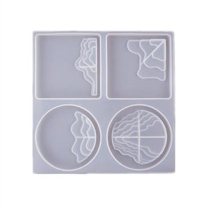 Juego de Moldes para Bandejas de Resina, Modelo 1 Pieza con 4 Moldes para Posavasos y 2 Asas Plateadas, Hecho a Mano, Personalizable, Decoración del Hogar - Product Image 4