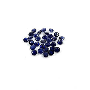 Zafiro Azul Natural de Bangkok, Grado AAA, Corte Esmeralda, Gema Violeta en Forma Redonda Calibrada de 7mm y 8mm - Product Image 2