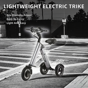 รถสามล้อไฟฟ้าพับได้ น้ำหนักเบา พกพาสะดวก 36v มอเตอร์ไร้แปรงถ่าน โครงอะลูมิเนียมอัลลอยด์ สกู๊ตเตอร์ 3 ล้อ แบตเตอรี่ลิเธียม ตัวถังเปิด - Product Image 5