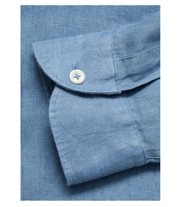 Camiseta de Lino Casual para Hombre, Cuello Mao, Manga Larga, Color Sólido, Holgada, de Algodón, para Primavera 2025 - Product Image 2