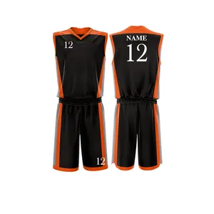 Top Sale kustom desain Anda sendiri seragam basket Set penuh sublimasi cetak seragam basket reversibel