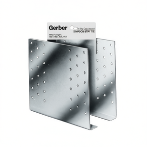 ตัวเชื่อมต่อ Gerber รุ่น GERW180-B ชุบกัลวาไนซ์แบบจุ่มร้อน ยี่ห้อ SIMPSON STRONG TIE  ตะขอโลหะ ขนาด 180 x 180 x 20 x 2 มม. - Product Image 3