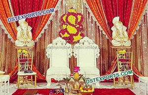 Sillas Mandap de boda de madera talladas a mano con estilo, sillas Mandap Vidhi de boda india especial, sillas Mandap de boda tradicional - Product Image 4