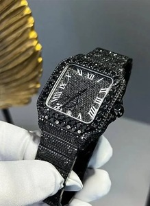 Reloj Automático de 42 mm con Esfera Negra para Hombre, con Diamantes Moissanite VVS, Diseño de Lujo con Números Romanos, Joyería de Moda - Product Image 4