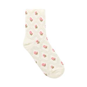 ODM <b>Women's</b> Elegant Casual Vintage Floral Jacquard Crew <b>Socks</b> Comfortable and Breathable for Daily Use Wholesale From Factory - Product Image 2