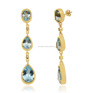 New trending multi stones <b>earrings</b> lot 9225 sterling silver <b>citrine</b> amethyst multi gemstone gold plating for women <b>earring</b> - Product Image 5