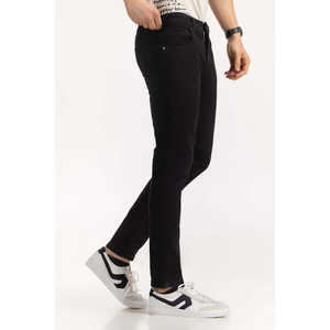 Jean vintage taille mi-haute coupe slim, coupe crayon, jambes larges, en denim délavé, teint uni, délavé foncé, modèle hiver MN-JNS-SS25-015 - Product Image 5