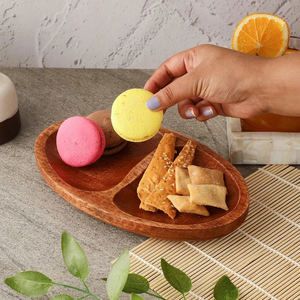 Plateaux à dessert et à nourriture en bois de qualité supérieure Forme personnalisée Grande taille avec Meena Work Idéal pour les repas élégants - Product Image 2