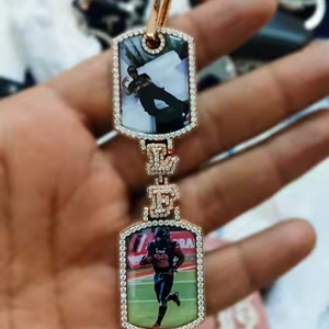 น้ำแข็งออกลูกบาศก์เพทายเหรียญ XL รอบจี้ภาพระเหิดวงกลมขนาดใหญ่ที่กำหนดเองจี้สร้อยคอเครื่องประดับฮิปฮอป - Product Image 5