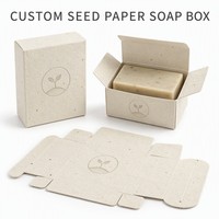 Boîte à savon en papier semence personnalisable avec logo, emballage en papier de canne à sucre plantable en gros pour les boutiques de savon artisanal