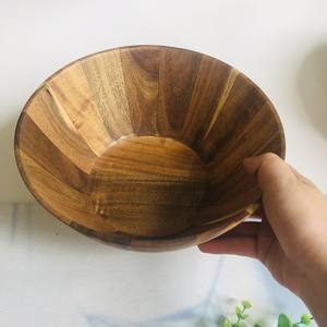 VITRAPRO-cuenco de servicio de ondas de Acacia para frutas o ensaladas, cuenco de madera laminada, logotipo personalizado, asequible al por mayor - Product Image 2