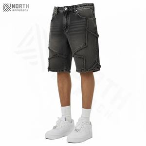 กางเกงขาสั้นผ้ายีนส์สำหรับผู้ชายกางเกงขาสั้นผ้ายีนส์แบบขาดเชือกผูกเอวสไตล์สตรีทสำหรับงานตามสั่ง - Product Image 6