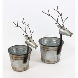 Metal <b>Christmas</b> bucket suitable for wrapping gifts candy storage or festive floral table decoration <b>centerpiece</b> - Product Image 3
