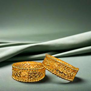 Venta al por Mayor de Conjuntos de Brazaletes con Baño de Oro de 22K, Conjunto de Brazaletes de Estilo Moderno para Mujer, Joyería de Exportadores - Product Image 1