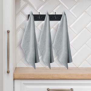 Ensemble de serviettes éponge unilatérales 100% coton plat en bambou tissé à carreaux conçu sur mesure pour un usage commercial domestique pour les serviettes de cuisine - Product Image 1