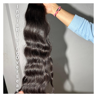 Vente chaude 2025 naturel vague Style cuticules brutes alignées Double trame sud indien Temple Extensions de cheveux prix le plus bas