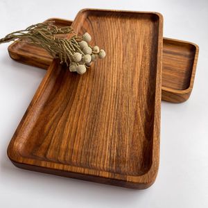 Plateau de service en bois avec poignée en métal, design pour la décoration festive traditionnelle, service de thé, café, petit-déjeuner - Product Image 5