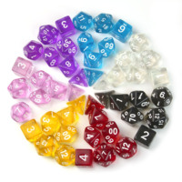 7 pièces acrylique Transparent dés polyédriques ensemble Rpg Dnd dés pour jeux de rôle jeu de société