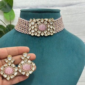 ชุดสร้อยคอเพชรโมอิสโพลิสซาไนท์คุณภาพระดับพรีเมียมจากดีไซเนอร์พร้อมต่างหูคอลเลกชันเครื่องประดับสำหรับงานแต่งงาน - Product Image 1