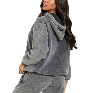 Conjunto Deportivo Vintage de Alta Calidad, Lavado Ácido Intenso, Talla Grande, de Algodón, con Técnicas de Pedrería, Transpirable - Product Image 4