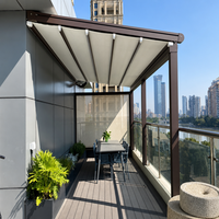 Pergola pliante rétractable en aluminium, auvent imperméable résistant au vent pour patio, jardin, villa, cour, terrasse