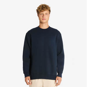 <b>Navy</b> Blue Loose Fit Knit Sweatshirt Solid Vintage Pullover Sweater Unisex Woven Crewneck Knitted Tops Sweatshirt - Product Image 1