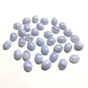 Vivaaz Gems AAA Grade 8x10mm Cabochon ovale en agate de dentelle bleue naturelle cristal IGI certifié pierres précieuses semi-précieuses en vrac - Product Image 3