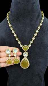 Gargantilla Kundan del fabricante indio, Collar chapado en oro de acero inoxidable, fiestas de boda, atuendo de novia en forma personalizada a granel - Product Image 2