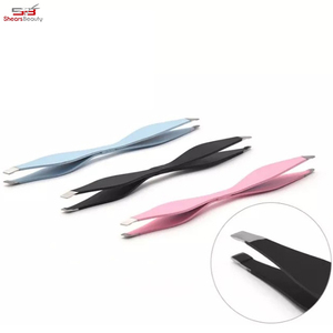 Pinzas para Cejas y Pestañas de Acero Inoxidable Antiestáticas de Doble Cara Personalizadas 2024, Color Personalizado, Punta Inclinada Profesional - Product Image 5